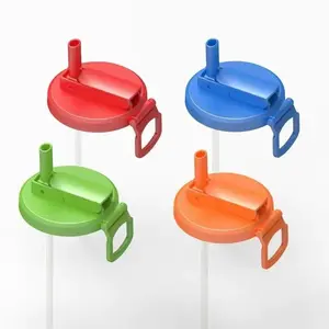 Reusable Soda Can Lid with Silicone Straw, 4 Counts/set Leak-proof Soda Can Cover, Drinkware Accessories for Home Kitchen Party Picnic