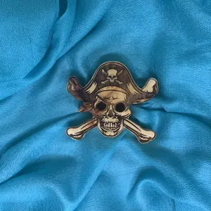 Vape Pen Holder -  Pirate Skull & Bones - Solid Wood, Holds 510 Thread Vape Pens &/or Cartridge
