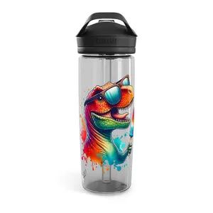 Colorful Dino With Popsicle Water Bottle - Fun, BPA-free Hydration for Kids, Gym, Outdoor Adventures, Eco-friendly Gift & Summer Cooldown