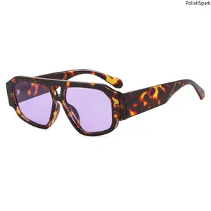 Oversized Aviator Sunglasses for Women Men | UV400 Protection Trendy Tortoiseshell Frame Sunglasses, Y2K Retro Flat Top Shades for Streetwear Travel Photoshoot