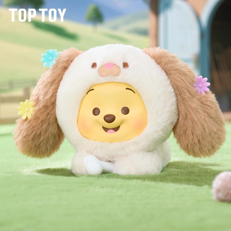 【TOPTOY】Disney Winnie the Pooh Happy Farm Series Vinyl Plush Blind Box, Cute Figures, Desktop Ornament, Collectible Toys, Birthday & Holiday Gift