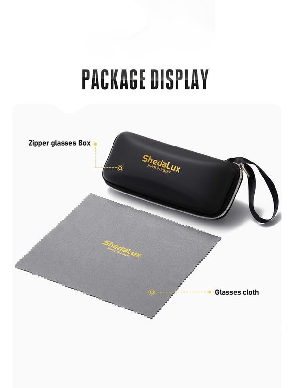 Shedalux New Unisex High-End Full Frame Sunglasses, Round Face Unique Super Large Polarized Sun Glasses Retro Uv400 Protection