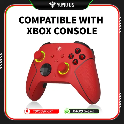 YUYIU Wireless Pro Controller for Xbox Series X/S & Xbox One - Hall Effect Sticks, 2-Stage Triggers, Dual Vibration, RGB Color-Changing LED, Programmable Keys with Turbo, 1000mAh Battery, 3.5mm & USB-C techvibes