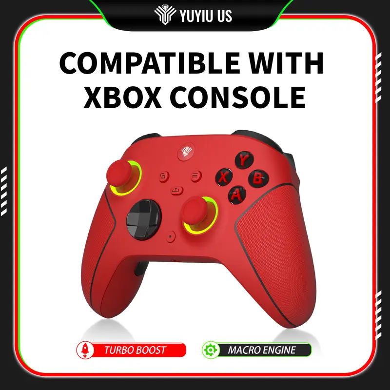 YUYIU Wireless Pro Controller for Xbox Series X/S & Xbox One - Hall Effect Sticks, 2-Stage Triggers, Dual Vibration, RGB Color-Changing LED, Programmable Keys with Turbo, 1000mAh Battery, 3.5mm & USB-C techvibes