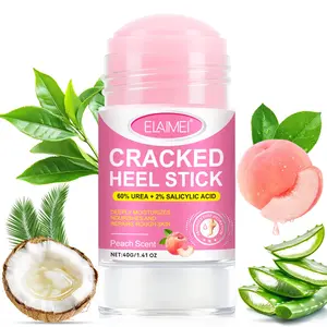 Elaimei Peach Scent Foot Care Stick 40g, 60% Urea, 2% Salicylic Acid, Moisturizes Dry Heels, Nourishes Cracked Feet, Gentle Formula