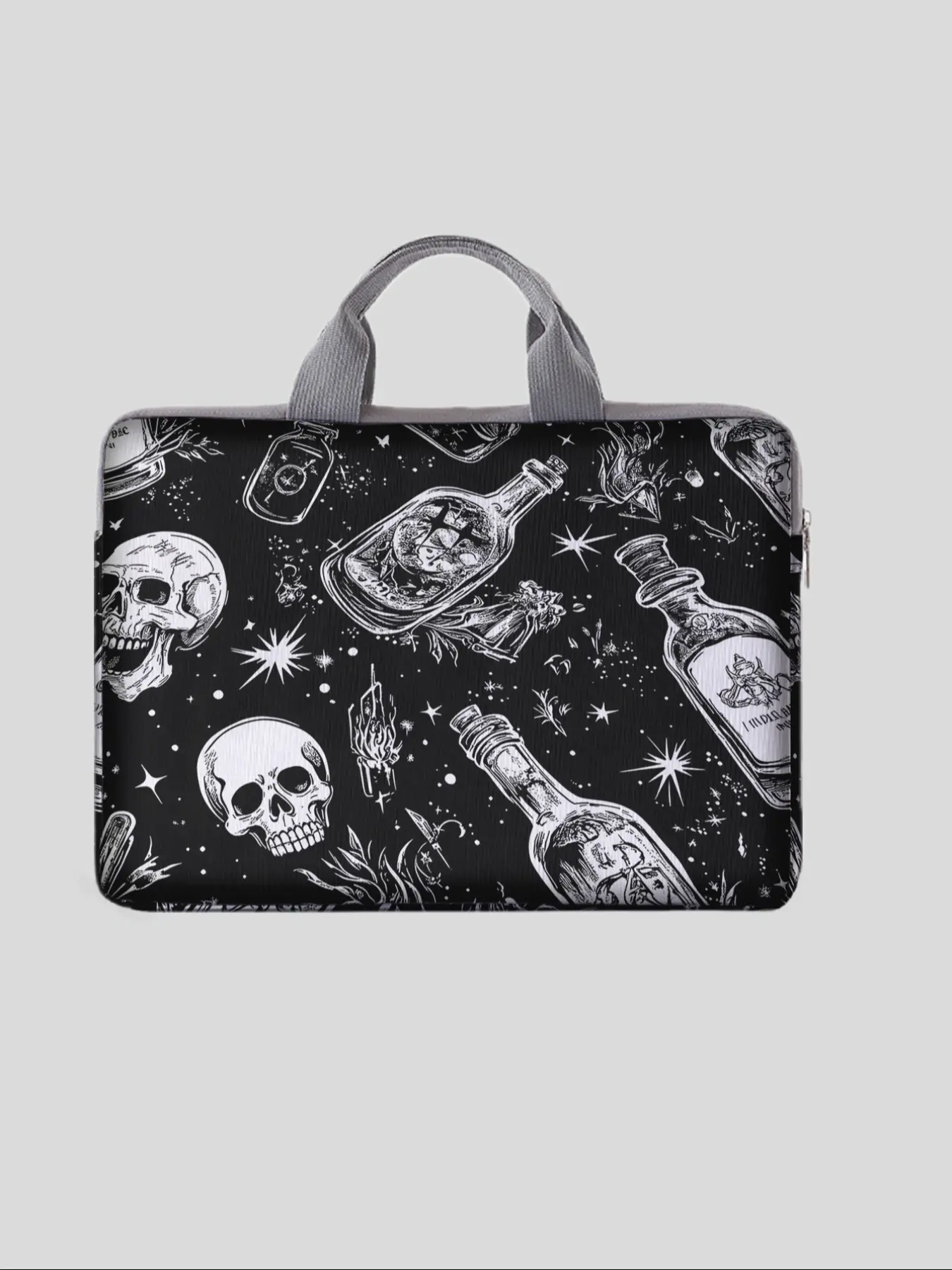 Halloween Skull Print Notebook Bag, Soft Laptop Sleeve, Fits Laptops & Tablets, Zippered Storage Pouch, Casual Style, All Seasons Use, Laptop Casing, Laptop Bags