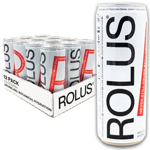 ROLUS Sparkling Electrolyte Hydration, 11.5 oz (12 pack), 345mg Electrolytes, No Sugar, No Caffeine, No Dyes, Beverage, Salt