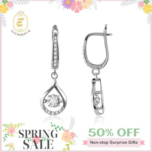 EOM Moissanite 1ct Y2K Glow of Firefly Teardrop Dangle Earrings Valentine's Day Wedding Engagement Anniversary Romantic Elegant Gift Daily Wear Mother's Day Gift