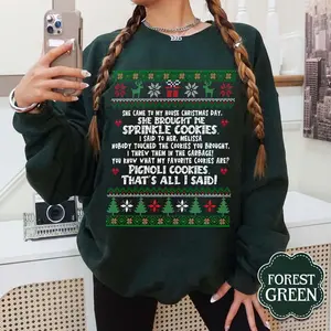 [Sale off up to 50%] She Brought Me Sprinkle Cookies Ugly Christmas Sweater, RHONJ Sweatshirt, RHONJ Shirt, Bravo Gift, Real Housewives Gift, RHONJ Quotes Shirt, streetwear graphic tee