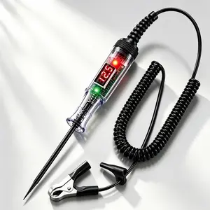 Automotive Test Light with 3-48V LED Digital Voltage Display, Electric Test Pen w/Stainless Probe for Car/Truck/SUV Checker， Auto Circuit Tester with Voltmeter & Dual Color Polarity Indicate