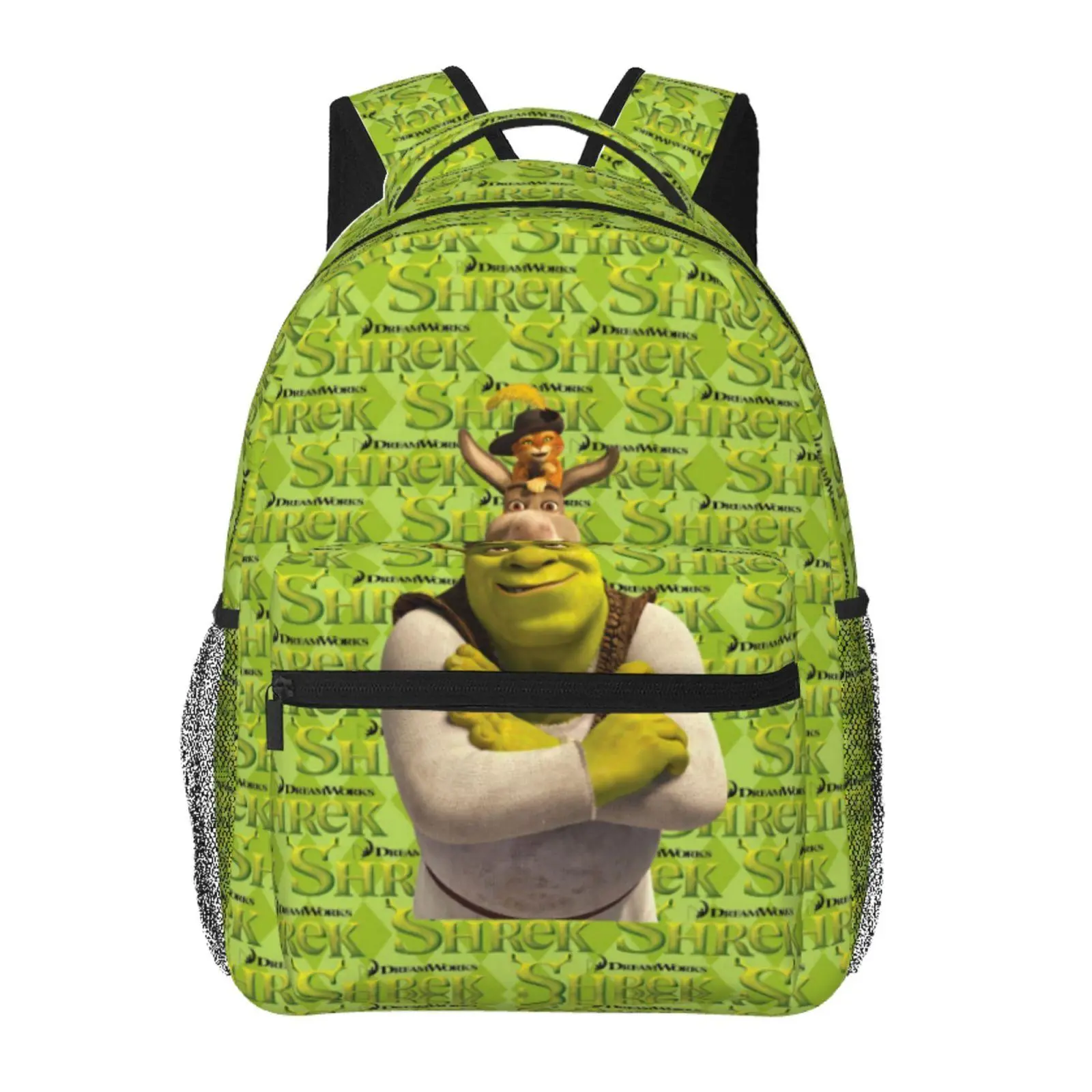 Sherk Backpack Sherk Cartoon Bookbag with Adjustable Shoulder Straps Shrek gifts Lightweight Fashion Daypack, Ideal Back to School Holiday Gift for Boys Girls