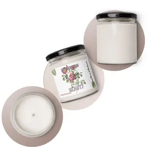 Imperfection Is Beauty Scented Soy Candle - 100% Natural Wax, 50-60 Hour Burn Time, Coconut Cream & Cardamom Fragrance, Smooth Glass Jar, Perfect for Gifting - Decor