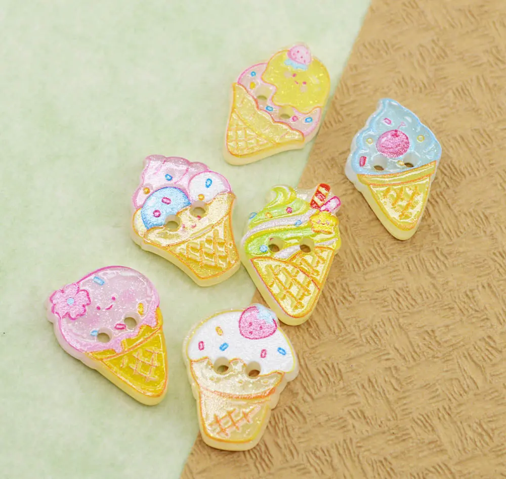 Ice Cream Printed 2-Hole Buttons