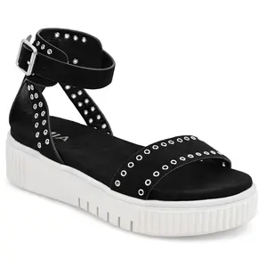MIA Shoes Grommeted Platform Sandals - Evelin