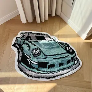 Cartoon Car Shaped Floor Mat, 1 Count Entrance Non-slip Tufting Rug, Fluffy Rug, Shaggy Rug, Decorative Area Rug for Home Living Room Bedroom, Halloween Decor, Durable Area Rugs
