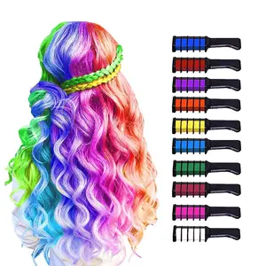 Verdalis Hair Chalk Comb - 10 Color Temporary Washable Hair Color Dye for Birthday Halloween Christmas Easy Application Safe Ingredients Gel Y2K Hair Chalk Comb No Bleach Needed Vegan Smudge Proof Party Costume Ready Contains Alcohol Winter combination