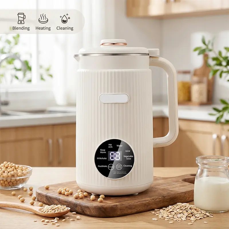 【ToolUpgrade】KEPEAK 1.2L Stainless Steel Nut Milk Maker, Meal Prep Kitchen Appliance - 1-Touch Operation, No Filter Needed, Low Noise, 11 Smart Presets, Smoothies, Batch Blending, Hot Soups, Almond Milk Ideal