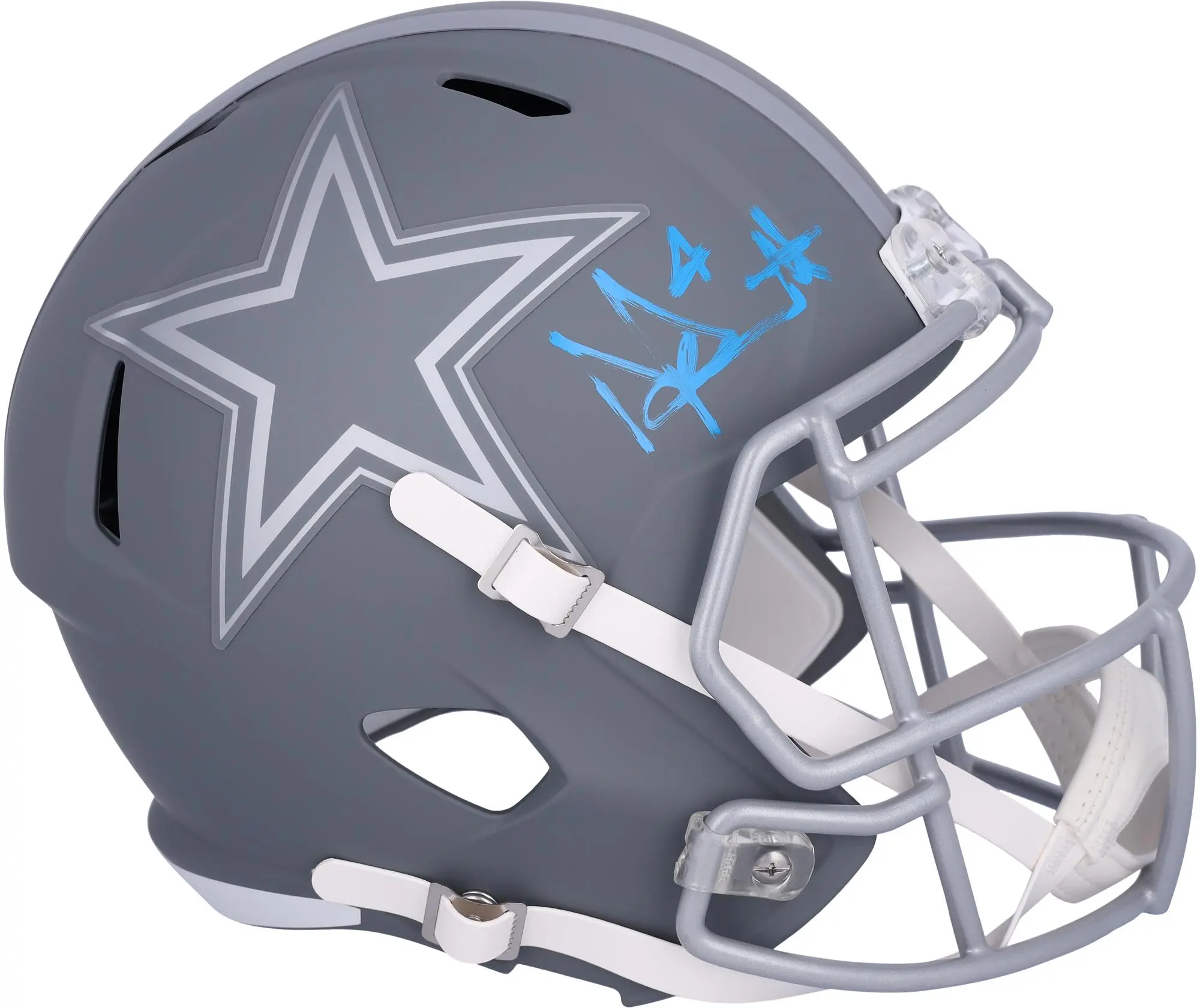 Dak Prescott Dallas Cowboys Autographed Slate Speed Replica Helmet - Fanatics Authentic Certified