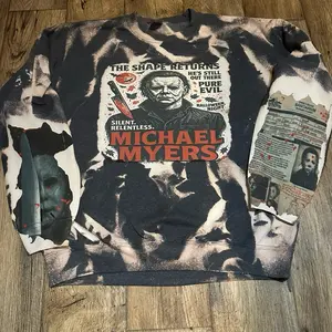 Michael Myers Crewneck  - The Shape Returns Design with Horror Theme Print