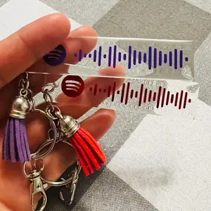 Spotify Code Keychain - Stylish Acrylic Keychain with Matching Tassel, Custom Spotify Code, Approx. 0.76" x 3.12", Perfect Gift for Music Lovers