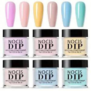Nail Dip Powder Set, 6 Colors Long-lasting Nail Art Powder, Nail Art & Nail Polish for Women & Girls, Professional Nail Art Kit for Home & Salon Use