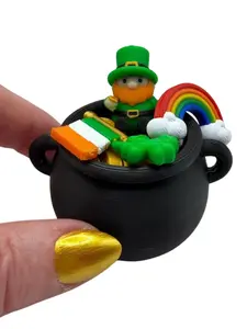 Mini 3D Printed Pot of Gold Leprechaun, Rainbow, Shamrock, St Patricks Day, St Pattys, Irish, Ireland, Fidget Dish, Gift, Decor, Collectible