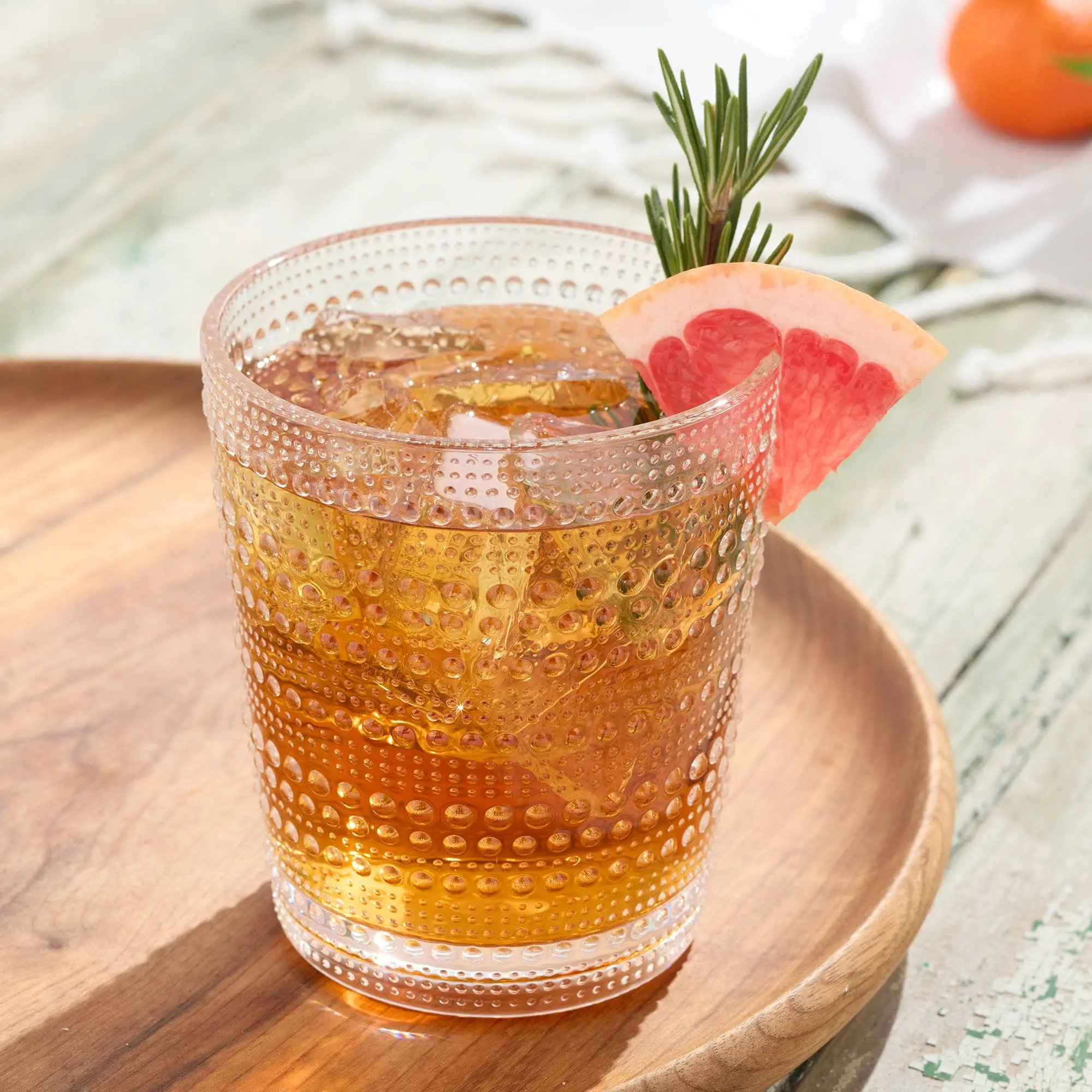 Santa Fe Clear Acrylic DOF Glass - 16 oz. Set of 6 High-Quality Acrylic Double Old Fashioned Glasses for Cocktails & Tea Indoor Outdoor Drinkware