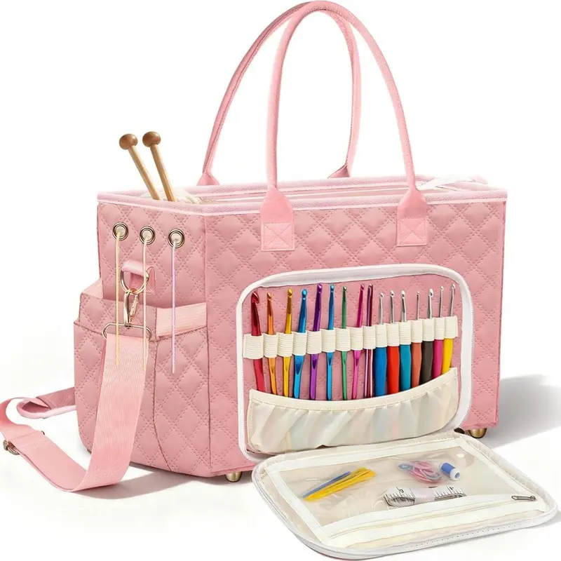 Large Capacity Knitting Bag Backpack Crochet Bags and Totes  display picture 1