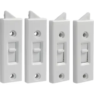 Window Latch Locks Replacement Window Parts and Hardware, Plastic Spring Loaded Sliding Window Tilt Latch for Home Window Accessories, Pack of 4 (White)