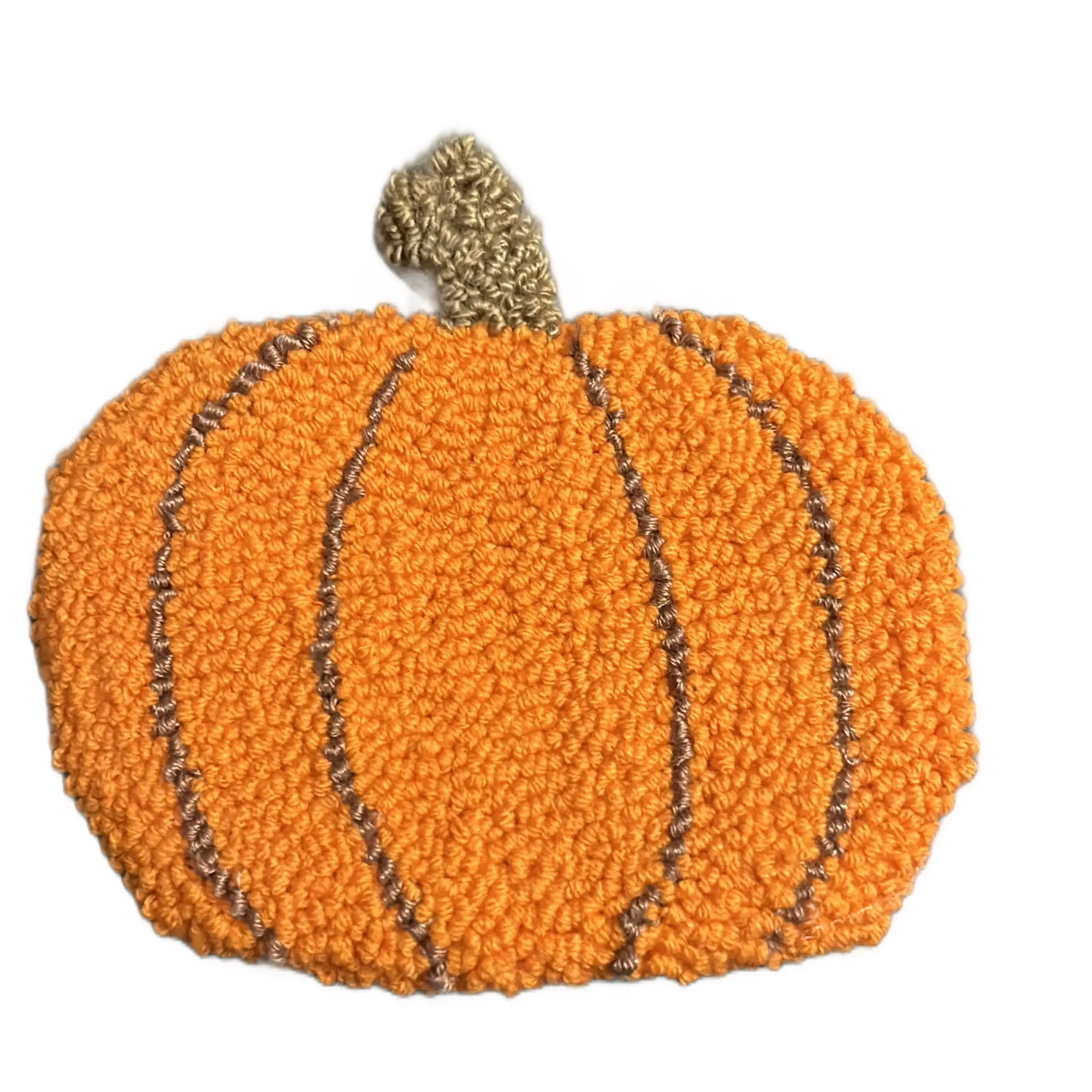 Pumpkin Punch Needle Coaster for Tableware and Napkin