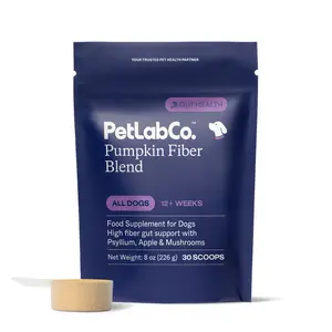 PetLabCo. Pumpkin Fiber Blend for Dogs - Digestive Support Supplement with Pumpkin, Tri-Mushroom Blend & Dietary Fiber for Gut Health, Colon Health, and normal Bowel Function