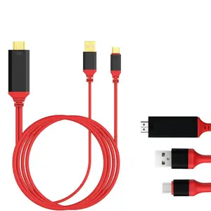 USB Type-C to HDMI Screen Mirroring Cable, 6-foot Type-C Screen Mirroring Cable with ABS Housing, Supports Digital Audio and Screen Mirroring, Gold-Plated Connectors, Compatible with Android Phones and Tablets