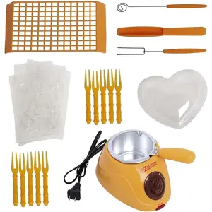 Electric Mini Chocolate Melting Pot Set Yellow Butter Cheese Mini Candy Machine for Family Gathering