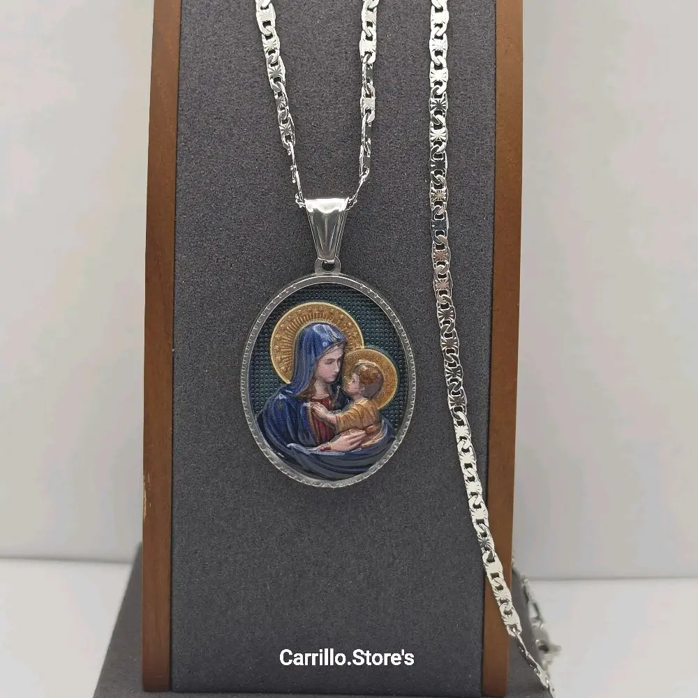 RELIGIOUS design beautiful style necklace 24"inches stainless steel pendant
