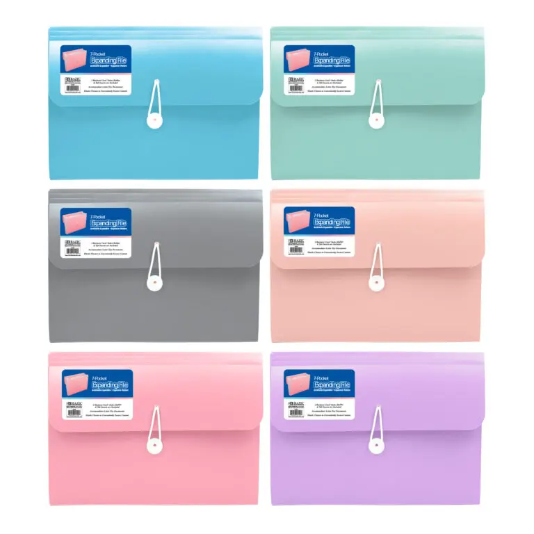 Bazic 2120 Pastel Edition 7-Pocket A4 & Letter Size Poly Expanding File