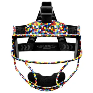 Exxact Sports Softball Face Mask Girls Youth & Adult, Protective Lightweight Fielders Mask Softball For Enhanced Performance (Multi Dots)