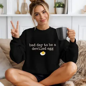 Bad Day to be a Deviled Egg Sweatshirt, Funny Thanksgiving Dinner T-Shirt, Sarcastic Friendsgiving Shirt, Food Humor Tee