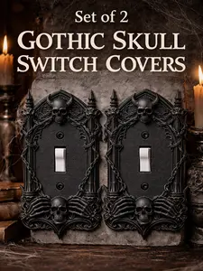 Gothic Skull Light Switch Cover , Dark Gothic Wall Plate, Dark Academia Decor, Gothic Home Decor, Skeleton Switch Plate
