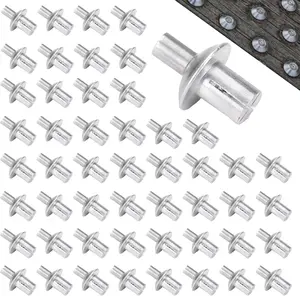 50pcs Aluminum Blind Rivet, Hammer Drive Rivets, Half Round Head Hammer Drive Blind Rivets, Aluminum Core Rivets, Knock Type Expansion Rivets for Home, Electronic, Precision, 1