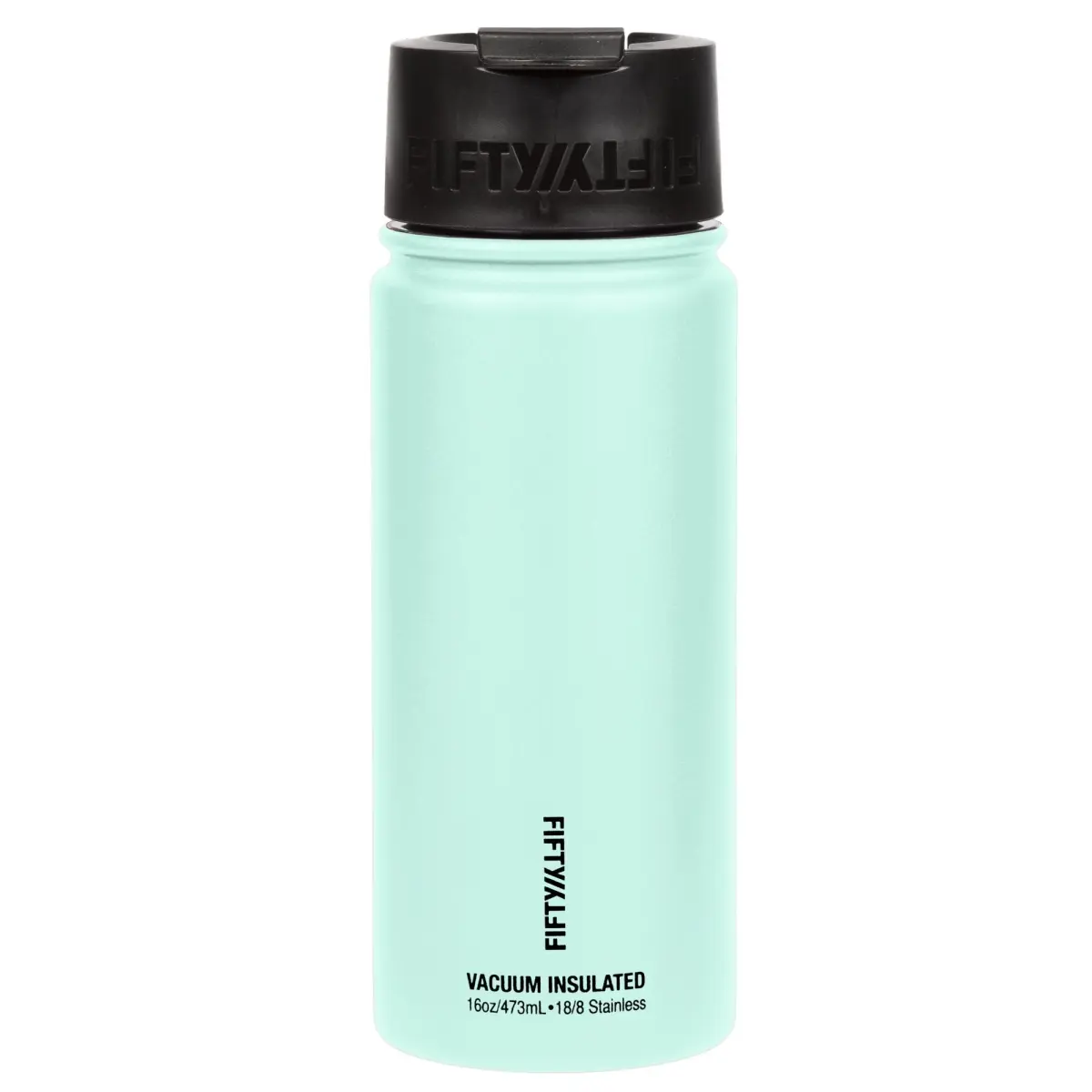 Icy-Hot Hydration Stainless Steel Portable Vacuum-Insulated Wide Mouth Water Bottle, 16oz Double-Wall Lightweight Flip Cap Cool Mint Kitchenware Drinkware Beverage Flask (V16003MN0)