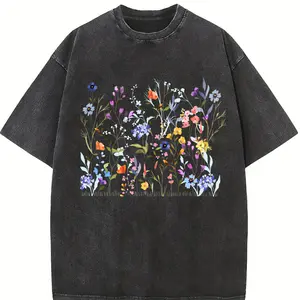 Vintage Pressed Flowers Shirt Comfort Colors®,  Boho Cottagecore Tshirt Botanical Floral Tee Wildflowers Sweatshirt, Gift For Gardener
