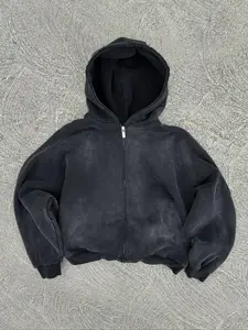 Men's Hooded Zipper Sweatshirt, Fall & Winter Casual Loose-Fit Soft Cotton Pullover, Vintage American Style, Perfect Holiday Gift