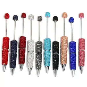5pcs Glitter solid Beadable Pens,A set of 5pcs, Full Rhinestone Fancy Pens for Beads Cute Journalling Pens for Women Fun Bling Ballpoint Pens Tween girls Gifts Trendy Stuff handmade pen diy bead pen school supply tween girl gift