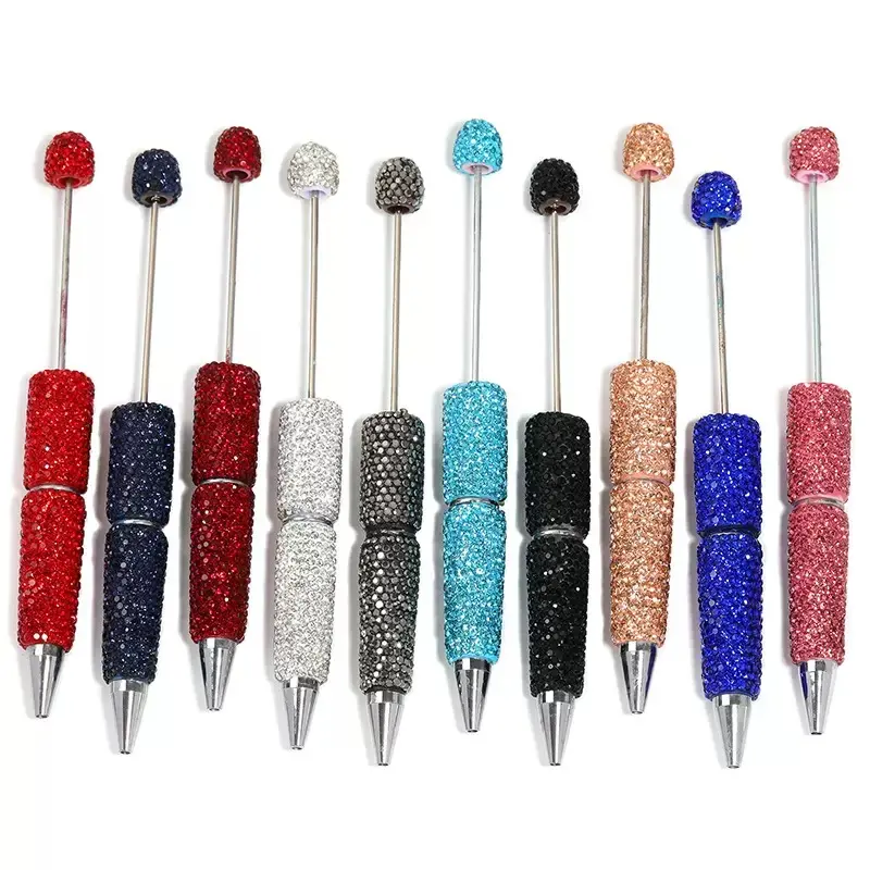 5pcs Glitter solid Beadable Pens,A set of 5pcs, Full Rhinestone Fancy Pens for Beads Cute Journalling Pens for Women Fun Bling Ballpoint Pens Tween girls Gifts Trendy Stuff handmade pen diy bead pen school supply tween girl gift