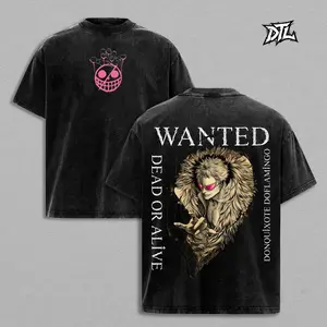 Donquixote Doflamingo Shirt – One Piece Vintage  Washed Tee, Double Printed Anime Graphic T-Shirt, Unisex Streetwear Gift for Fans