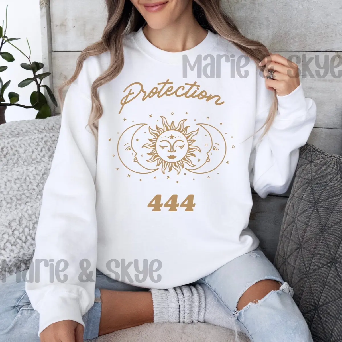 Angel Numbers 444 Angel Number Hoodie Angel Numbers Sweatshirt Protection Sweatshirt Angel Numbers Crewneck Angel Number Clothes 444