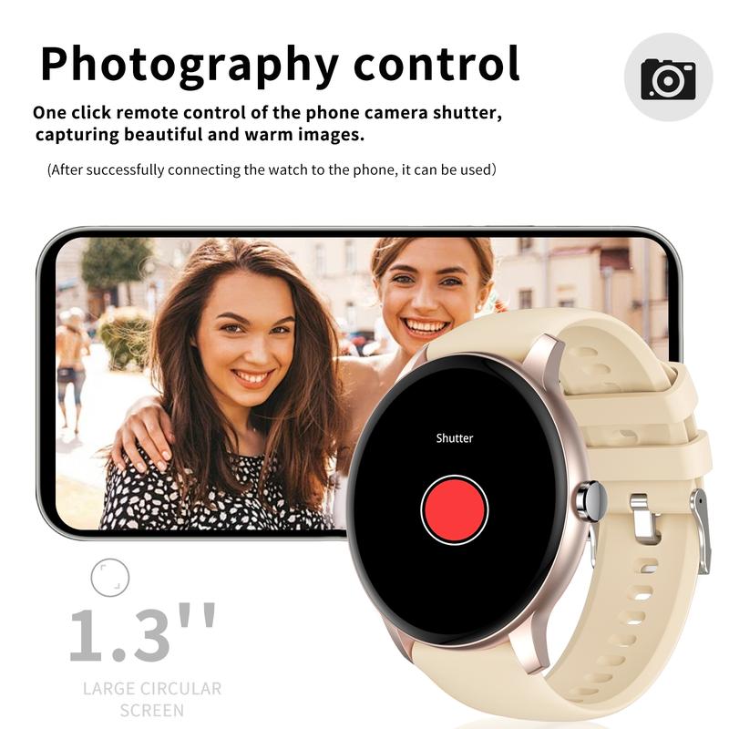 Smart Watch with Bluetooth-compatible Calling, Multi-Sport Modes, Message Alerts, Custom Wallpaper, Compatible with iPhone & Android, Wireless Smartwatch
