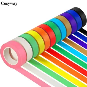 Cosyway 12PCS Colored Masking Tape, DIY Craft Tape, Colored Tape Rolls