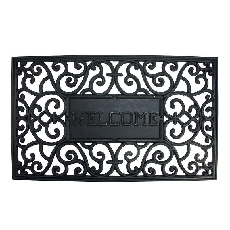 Northlight Scroll "Welcome" Coir Rectangular Doormat 17" x 29"