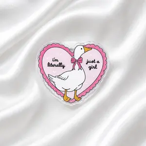 Cute Goose Heart Magsafe Phone Grip – “I’m Literally Just a Girl” Magnetic Pop Socket & Kickstand for iPhone Gift